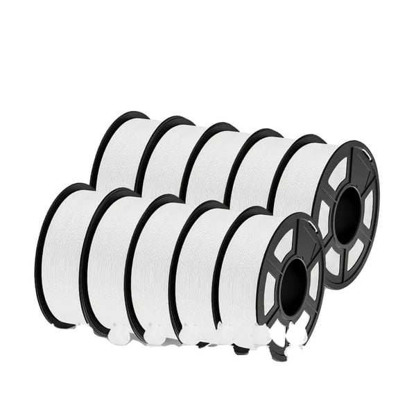 3D-printer filament, ABS hvid 10KG, PETG sort 11KG,ABS Hvid 10KG