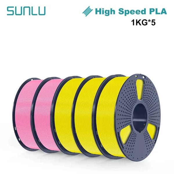 3D-printer filament, høj kvalitet PLA, hurtig udskrivningskapacitet,HS PLA 3Gul 2Pink