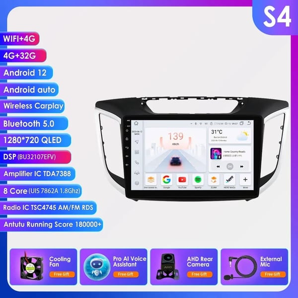 Bil Multimedia System, Touch Display, Kompatibel med Compact SUV Model 2015-2021,S4 AI AHDC2