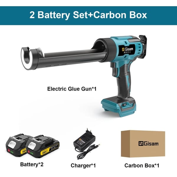 Elektrisk fugepistol, batterikompatibel, variabel hastighedskontrol,2 Batteri