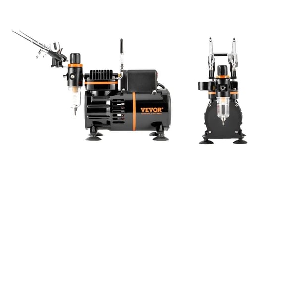 Airbrush-sæt, dual fan kompressor, tre airbrush-størrelser,Type A