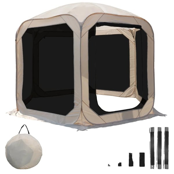 Pop-Up Telt, Vandtæt Design, Myggenet,3x3m Mesh Telt