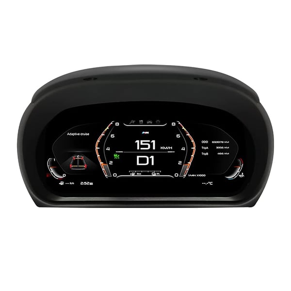 Auto LCD - Mittaristo, 12,3 tuumaa, Plug and Play -suunnittelu,musta