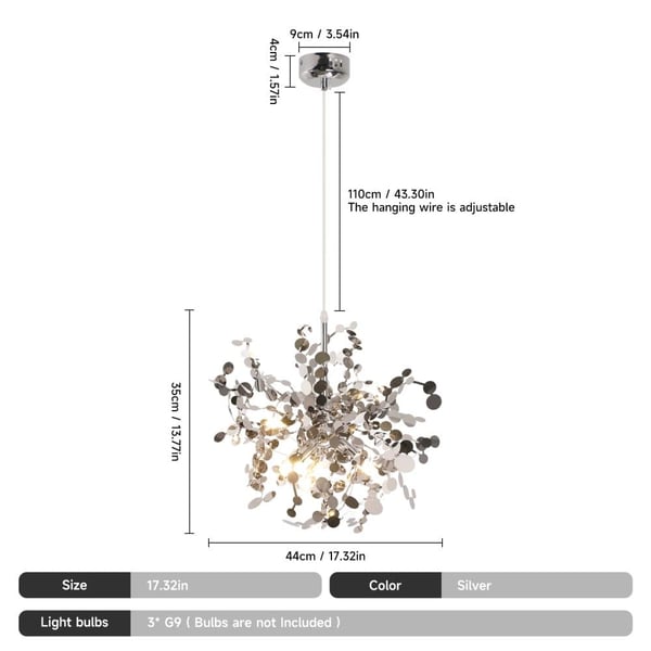 Moderne LED Pendellampe, Justerbar Højde, Energi Effektiv,Sølv