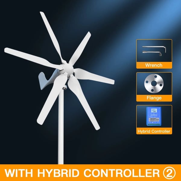 3000W Vindmølle, Lav Start-Hastighed, Flere Spændingsmuligheder,Med hybridkontrol, 48V, 3000W