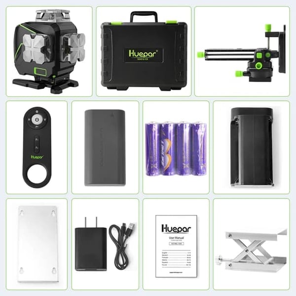 Lasernivå, 16 linjer, Bluetooth & fjärrkontrollfunktioner, 16 linjer