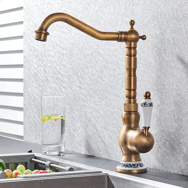 Vaskeskuffe, Antik Messing Finish, Enkelt Håndtag Design,Høj A