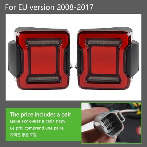 Baglygtesamling, LED, til Jeep Wrangler 2010-2015,EU Type 2008-2017