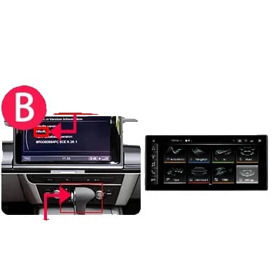 Multimedia Bilstereo, Nem Tilslutning, Kompatibel med Audi A6 2012-2018,HPL-HN-R-4G64-B