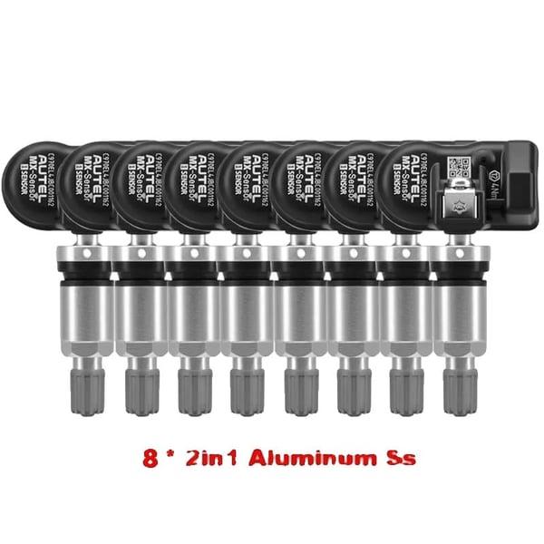 TPMS-sensor, programmerbar, universell kompatibilitet, 8 aluminium