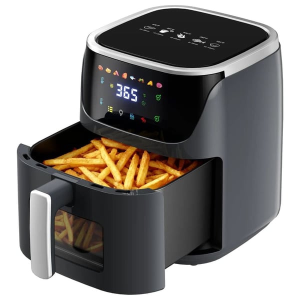 Air Fryer, 7L kapacitet, 1500W med 8 madlavningsfunktioner,EU, Sort