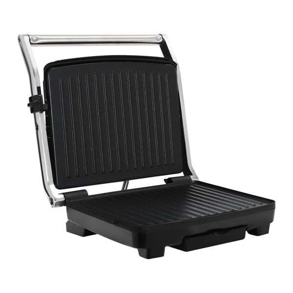Elektrisk Grill, 2000W Effekt, Kompakt Design, Non-Stick Belægning, Dobbelt-Sidet Opvarmning, Alsidig til Indendørs og Udendørs Brug