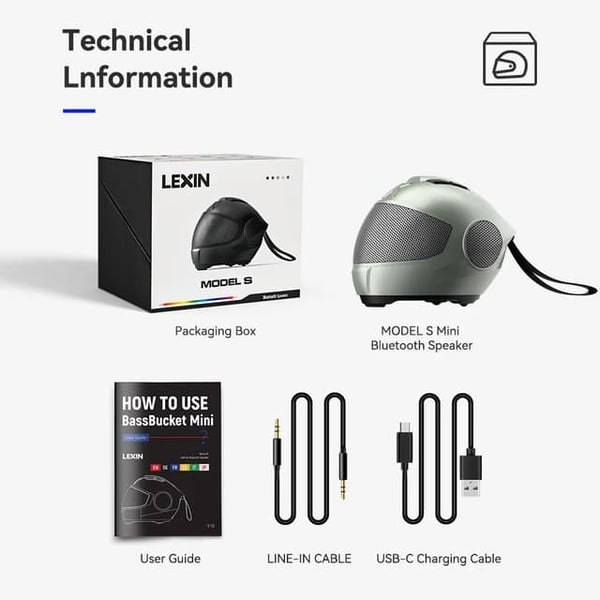 Kannettava Bluetooth-kaiutin, kypärämalli, voimakkaat kovaääniset stereokaiuttimet, Vihreä