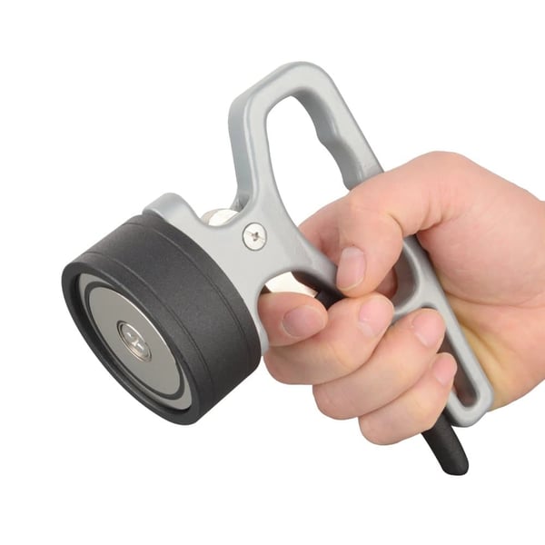 Magnetisk opsamler værktøj, hurtigfrigivelsesmekanisme, ergonomisk håndtag,Sølv