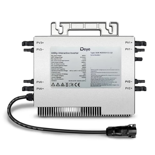 Sol inverter, 2000W udgangseffekt, høj effektivitet,22-50V, 230V, 2000W Deye inverter