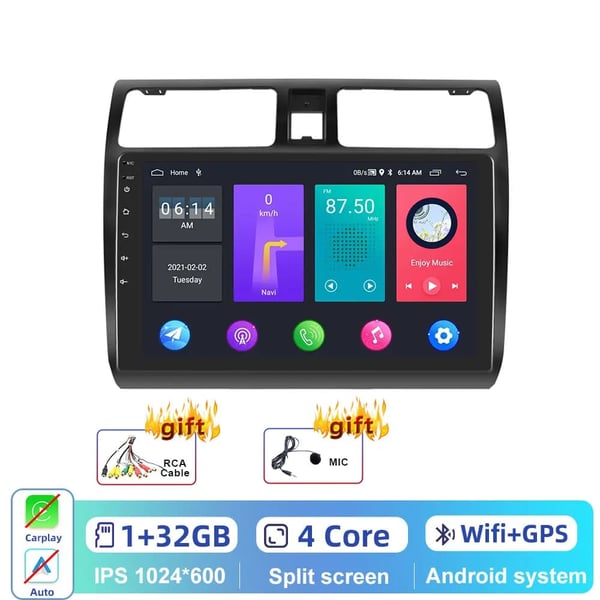 Autosoitin, Android-yhteensopivuus, GPS-navigointi, 1-32GB