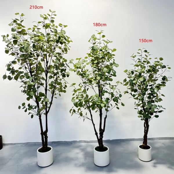 Kunstig Eucalyptus Træ, LED Lygter, Potteplante,Grøn, 150cm