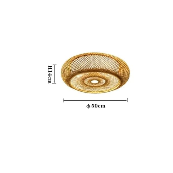 Loftlampe, Håndlavet Bambusdesign, Varm Ambient Belysning,50cm, Ingen pære