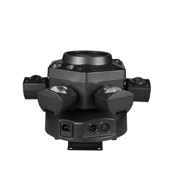 Bevægelseshovedstrålelys, RGBW LED'er, DMX512 kontrol,EU stik, sort