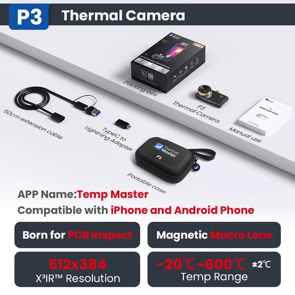 Termisk Kamera, Makro Fokusering, Infrarød Billedebehandling,P3