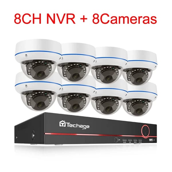 POE Kamera System, H265 Komprimering, Vandalismesikker Design, , 8CH NVR 8 Cameras, None
