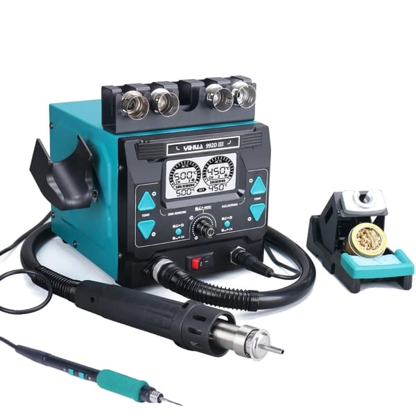 Varm luft loddestation, 1220W effekt, justerbar temperaturkontrol,220V-240EU220V-240EU, sæt1