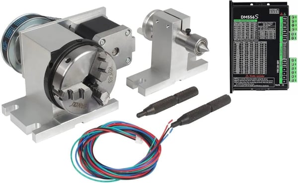 CNC Rotær 4. akse, 4:1 reduktionsforhold, Nema17 steppermotor,tilføj DM556S