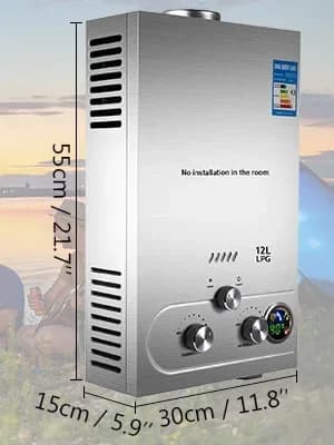Varmtvandsbeholder, Rustfrit Stål, Væghængt Design,12 L 36KW