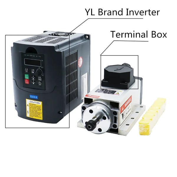 CNC Spindel Kit, 15kw Luftkølet Motor, HY YL VFD Inverter, 220V, terminalboks YL kit