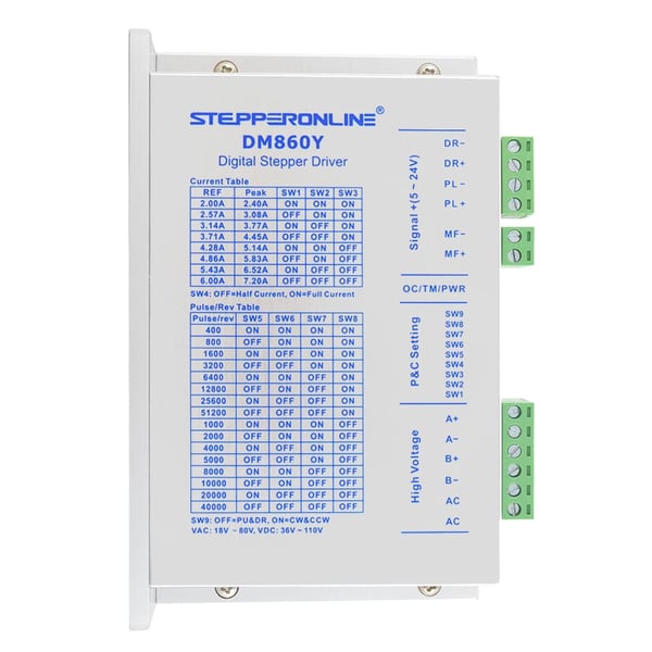 Stepper-moottori, 1,8 asteen askelkulma, 4,8 Nm pidätystorque, 6 A virta,14mm