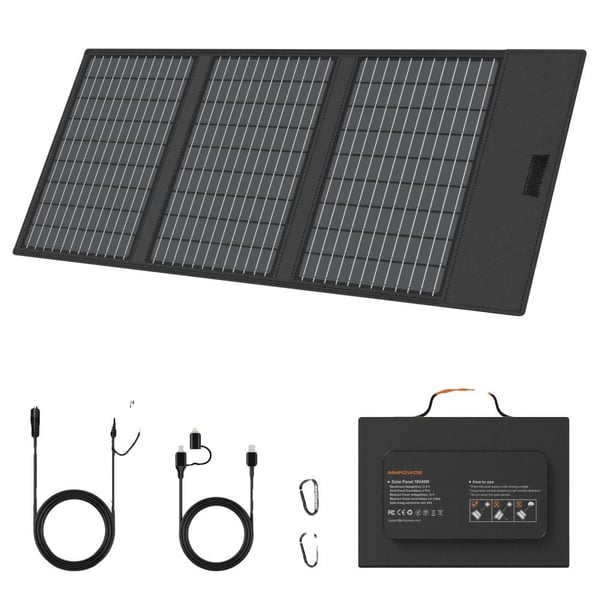Solpanel, Høj Effektivitet 45W, Bærbar og Sammenfoldelig Design,45W solpanel