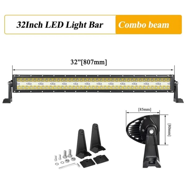 LED Lyskærm, 180W Effekt, 63180 LM Lysstyrke,1stk 32tommer LED Bar