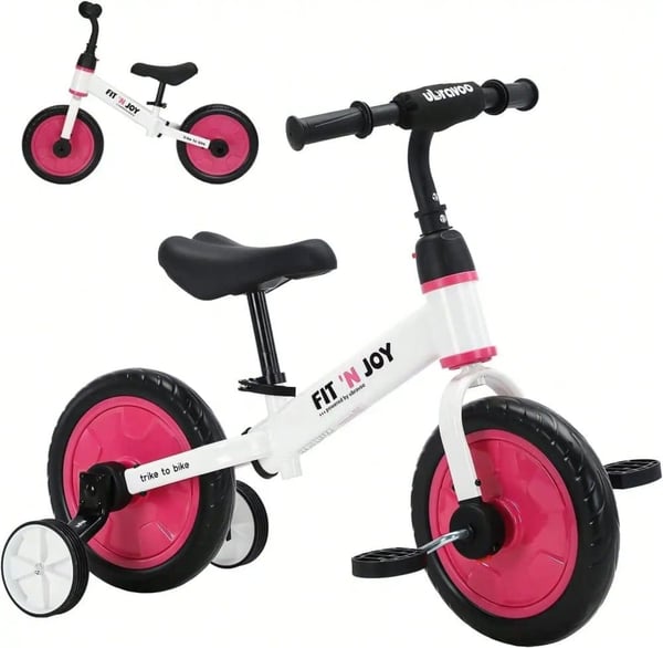 Balancecykel, Støttehjul, Nem Samling,Pink