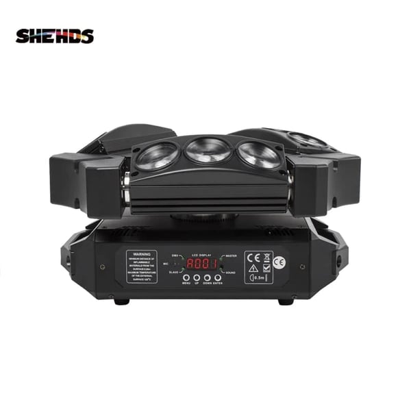 Disco LED Spider Lys, DMX512 Kontrol,2stk 9x10W, EU stik