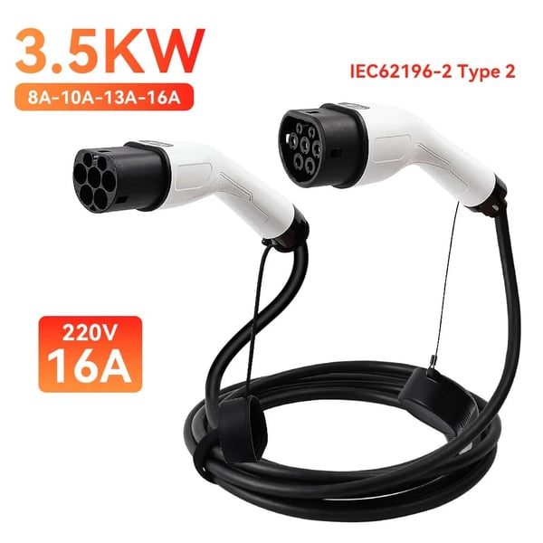 EV-ladekabel, IEC62196 Type2 kompatibilitet, holdbar termoplastisk design,16A 1Fase