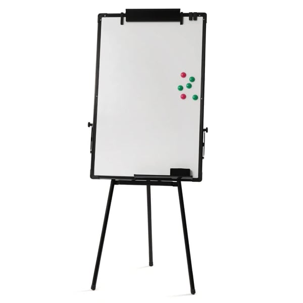 Magnetisk Tør- og Slet-Board, 24 x 36 Tommer, Justerbar Højde, Skridsikker Tripod,Hvid