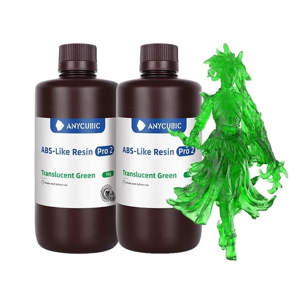ANYCUBIC ABS-Like Pro 2 Harpiks, Kompatibel med LCD-printere, 2 kg Vægt,Tran Grøn 2 kg