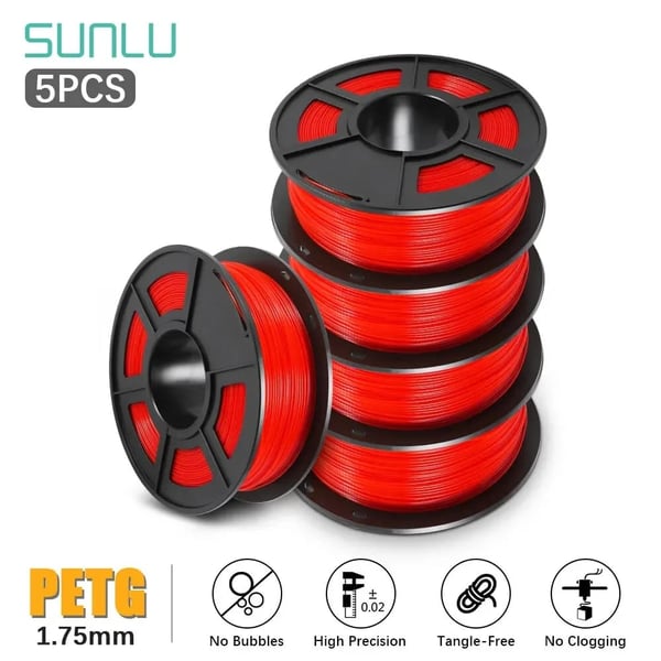 3D-printer filament, høj sejhed, pænt viklet,PETG Rød