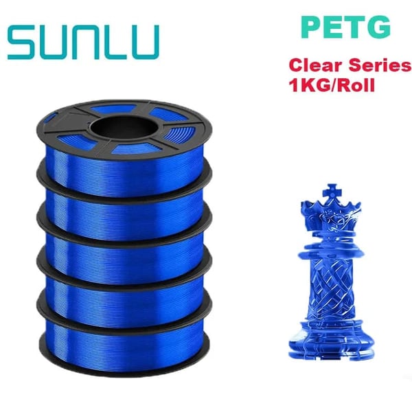 3D-printer filament, lugtfri, høj sejhed,PETG Klar Blå