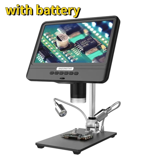 Digitalt mikroskop, 85 tommer LCD-skærm, 5X-1200X forstørrelse, Med batteri