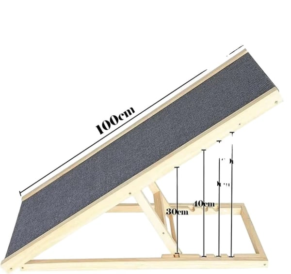 Hund Ramp, Justerbar Højde, Skridsikker Design,100cm