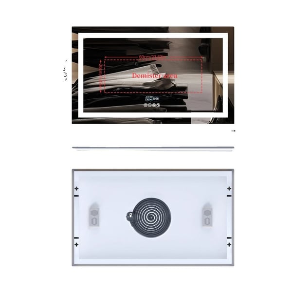 LED-kylpyhuonepeili, Bluetooth-kaiutin, huurtumisenesto-ominaisuus, muistitoiminto,100x60cm