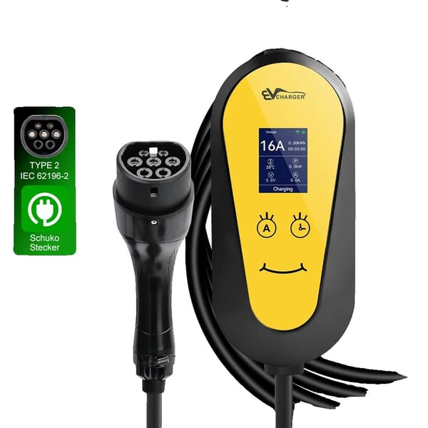EV-lader, Bærbart design, Høj effektkompatibilitet,TYPE2, 3.5KW 16A