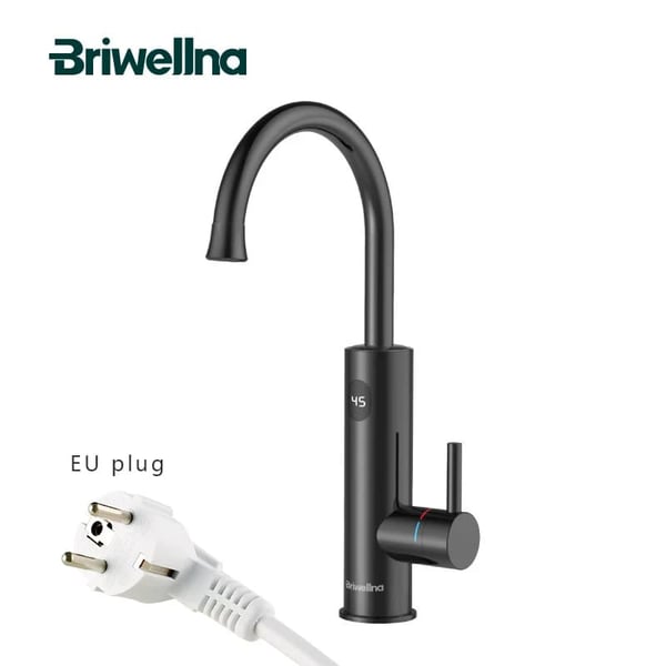Briwellna Elektrisk Øjeblikkelig Vandvarmer, Mat Sort Finish, Nem Installation,Matte sort, EU