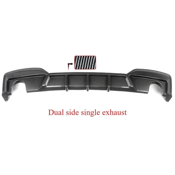 Bageste kofanger diffuser, direkte erstatning, holdbar konstruktion,Kulfiberlook A