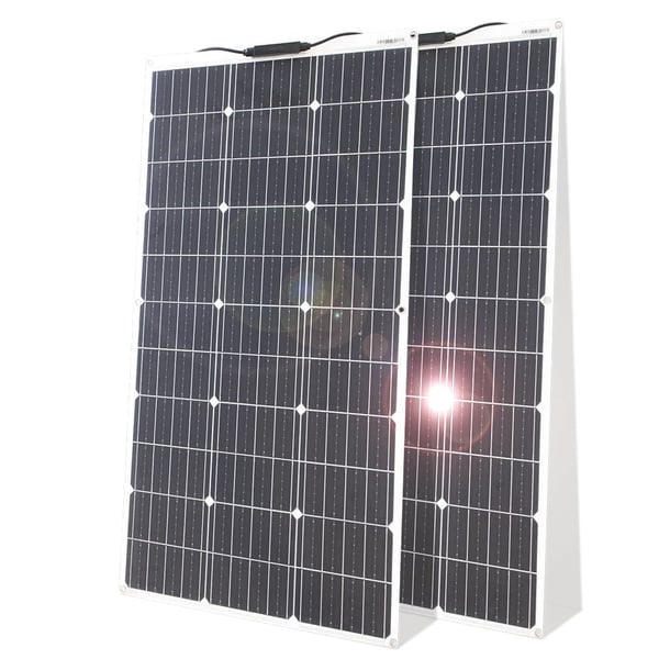 12V Fleksibelt Solpanel Kit, 100W Kapacitet, Monokrystallinsk Materiale, Vandtæt Design,200w Panel