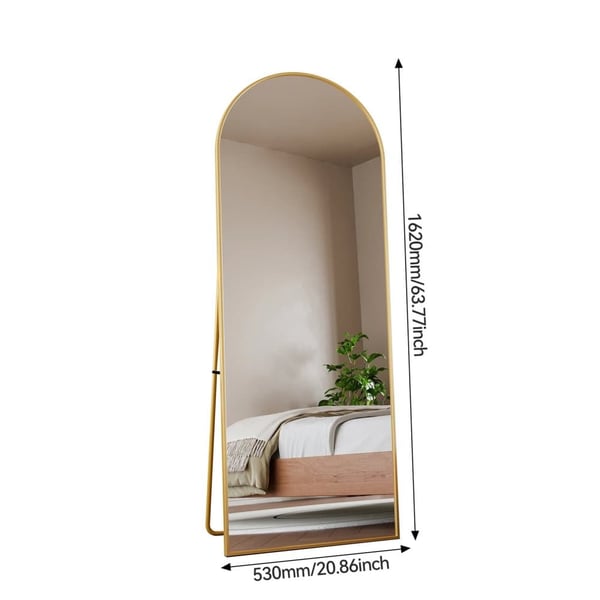 Helkropsspejl, Moderne Bue Design, Fritstående Installation,Guld