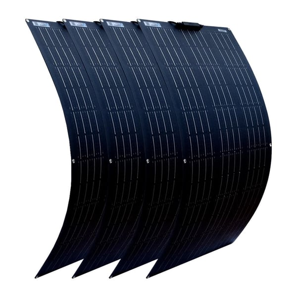 Fleksibelt solpanel, 100W maksimal effekt, høj effektivitet 22%, letvægts- og holdbart design,4 stk 100w
