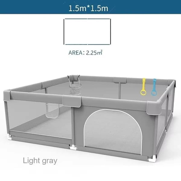 Legestativ, Sikker Design, Holdbar Metal Konstruktion,Lys Grå 1.5x1.5M