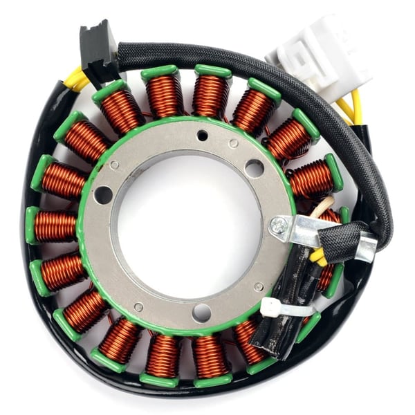 Generator Stator Spole, Indre Diameter 54 mm, Ydre Diameter 114 mm, Tykkelse 13 mm, Antal Ledninger 3, Antal Stifter 3